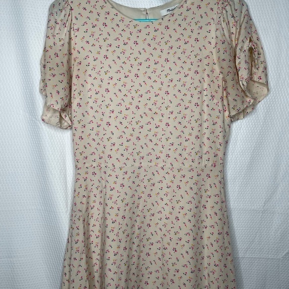 MADEWELL MicroFloral Flutter Sleeve Mini Dress 90s - Picture 7 of 13